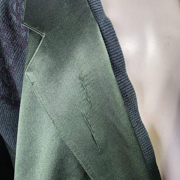 Vintage Bugatchi Green Silk Bomber Jacket Size L - Picture 10 of 13